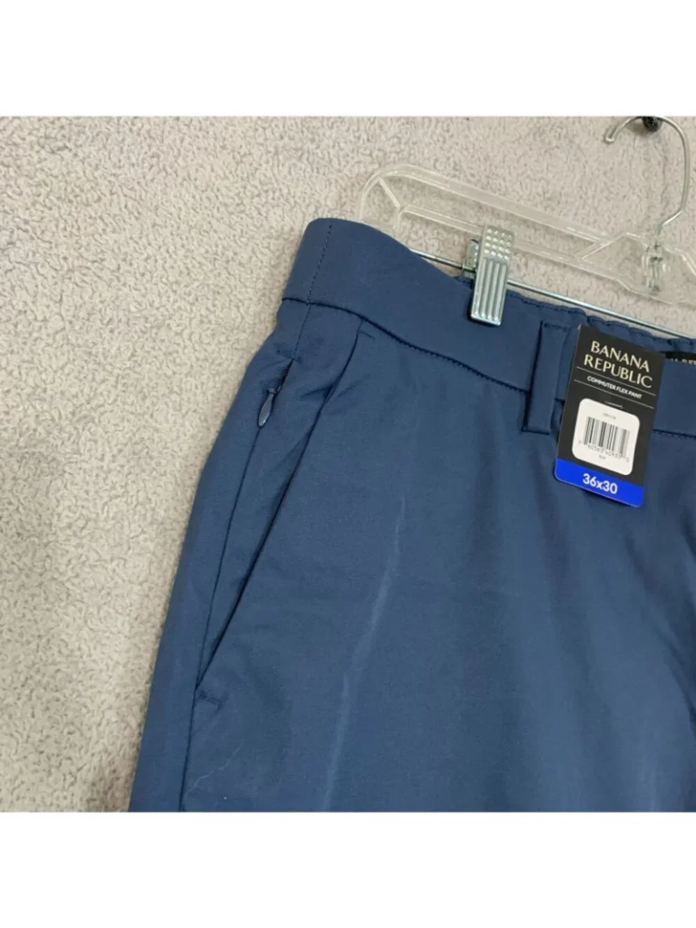NWT Banana Republic Men's 36x30 Blue Commuter Flex Tech Pants Athletic Fit